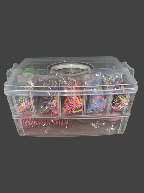 Kit para penteados com Elasticos Médios e Grandes (Maleta 2 Andares) - Papaipenteia - comprar online