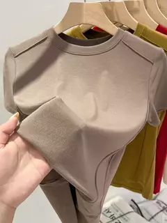 Camiseta Ajustada para Mujer – AOSSVIAO, Estilo Casual Juvenil - ZYREN