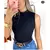 Cropped Canelado Gola Alta Blogueira - comprar online