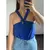 Blusa Feminina Elegante Nó Gola Transpassada na internet