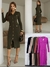 Vestido tricot botões gola V