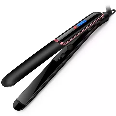 Alisador de cabelo profissional cerâmica iônica com design elegante e visor digital
