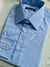 Camisa Social Alfaiataria azul claro quadriculado pequeno - Linha Essenza - comprar online