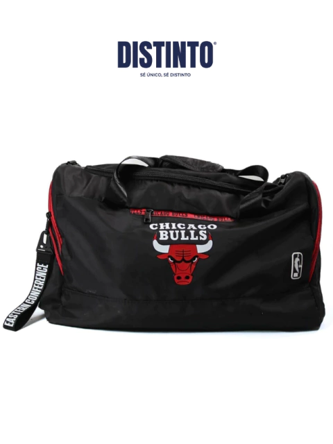 Bolso NBA Chicago Bulls - BLACK Classic - con botinero + Llavero Color Negro