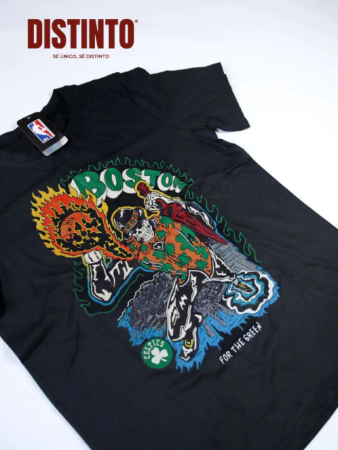 Remera Boston Celtics Black - For The Green: ¡Luce con Estilo el Orgullo de los Celtics!