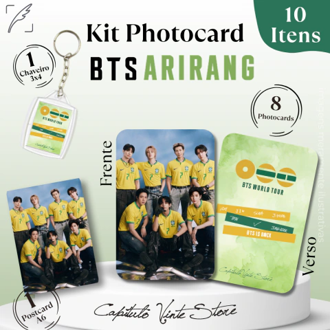 Kit BTS Arirang - Azul Brasil | - Com 8 Photocards, 1 Postcard e 1 Chaveiro - Fanmade – | BTS - Army |