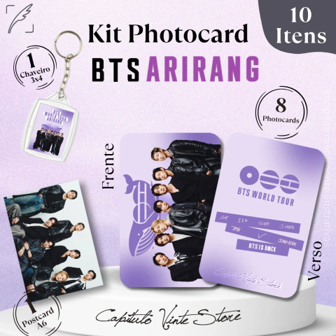 Kit BTS Arirang - Roxo| - Com 8 Photocards, 1 Postcard e 1 Chaveiro - Fanmade – | BTS - Army |