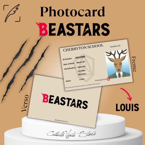 ID Estudantil Louis- Beastars - Anime - Netflix - Carteirinha - comprar online