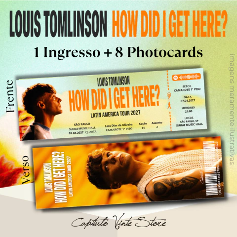 Ingresso Holográfico Personalizado Louis Tomlinson - How Did We Get Here? + 8 Photocards