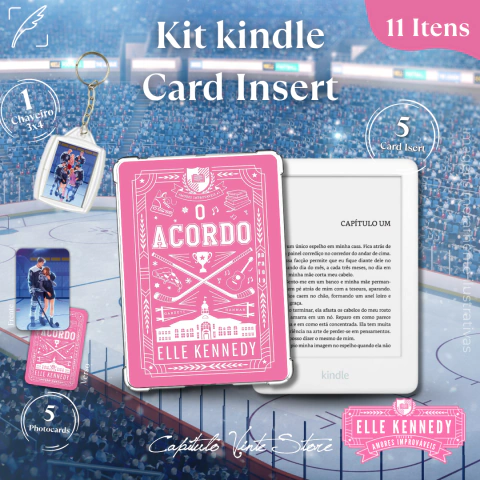 Kit Kindle Card Insert Holográfico Amores Improvaveis (Off-Campus de Elle Kennedy) - para capa transparente