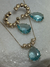CONJUNTO BRINCO E COLAR CRISTAL AZUL E ZIRCÔNIAS 45 CM SEMI JOIA - comprar online