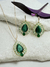 CONJUNTO BRINCO E COLAR ESMERALDA FUSION E TURMALINA PARAÍBA 45 CM SEMI JOIA