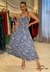 Vestido Feminino Maxi Midi em Viscose Bordado: Elegância e Conforto com Alças Ajustáveis e Faixa para Realçar a Silhueta - comprar online