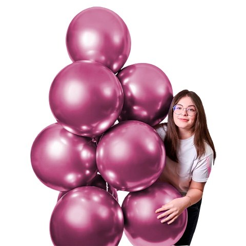 Balão Fest Ball Rosa Metalizado 16 Polegadas 12 Unidades - comprar online