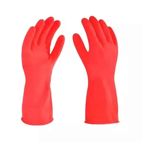 Guantes rojos para limpieza doméstica satinados talla mediana 10554 Adir