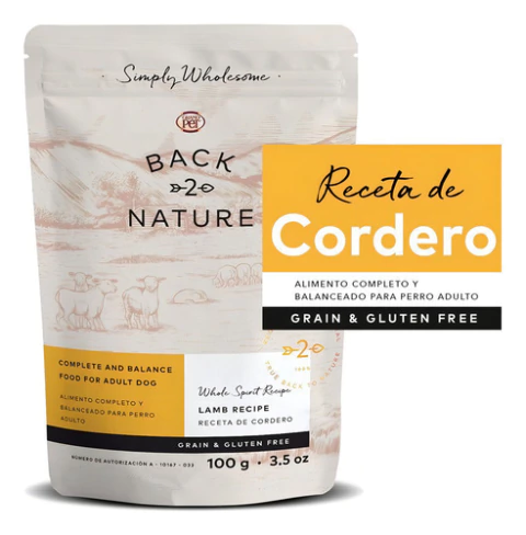 Back 2 Nature Holístico Húmedo 10 Sobres 100g Receta Cordero