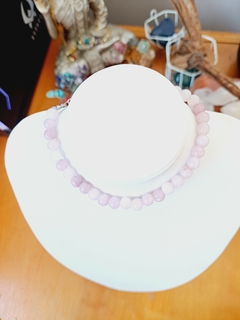 Pulsera de piedra Kunzita con cierre plateado - comprar en línea