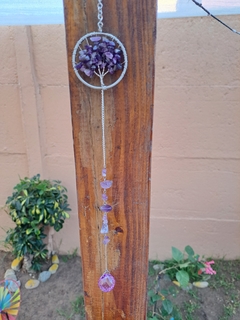 Colgante prisma con piedra Amatista - comprar en línea