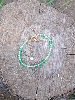 Pulsera de piedra Aventurina con cierre acero quirúrgico dorado - comprar en línea