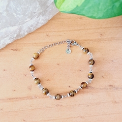 Pulsera Ojo de Tigre en acero plateado - comprar en línea