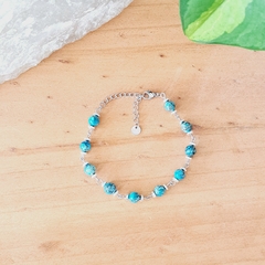 Pulsera Turquesa Piedra Pulida - tienda en línea