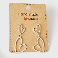 Aros de Corazón plateados - comprar en línea