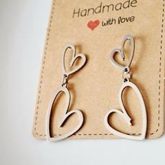 Aros de Corazón plateados