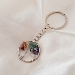 Llavero Árbol de la vida con piedras 7 chakras