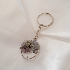 Llavero con piedra Fluorita