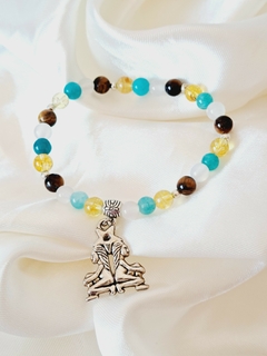 Pulsera Amuleto Géminis con dije grande
