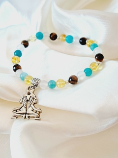 Pulsera Amuleto Géminis con dije grande - PIEDRAS HONU