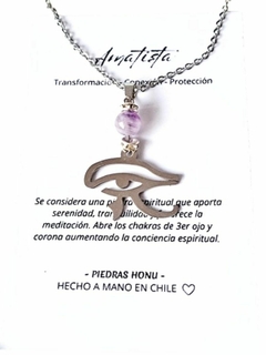 Collar de piedra Amatista y Ojo de Horus