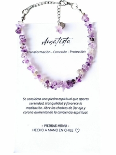 Pulsera piedra Amatista rústica