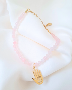 Pulsera de piedra facetada Cuarzo rosa - comprar en línea