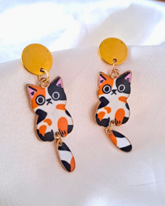 Aros Gato Acero Dorado