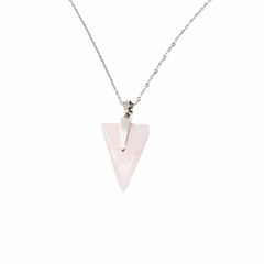 Collar con piedra cuarzo rosa en punta - comprar en línea
