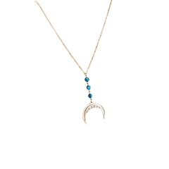 Collar con piedra Turquesa con Dije de Luna - comprar en línea