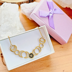 Collar Lunas - Acero Dorado - comprar en línea