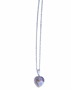 Collar de piedra Amatista pulida en forma de corazón - comprar en línea