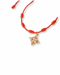 Pulsera 7 nudos con dije Nudo de Bruja - Dije dorado acero quirúrgico - tienda en línea