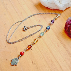 Collar 7 Chakras y dije Mano de Fátima - comprar en línea