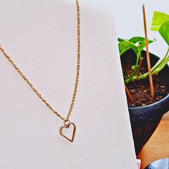 Collar corazón de Acero Inoxidable dorado
