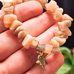 Pulsera de piedra sol de piedra rústica