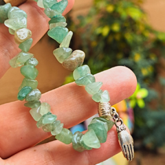 Pulsera de Jade de piedra rústica