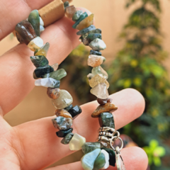 Pulsera de Ágata de la India de piedra rústica