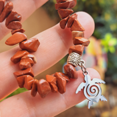Pulsera de Jaspe rojo de piedra rústica