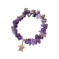 Pulsera Amatista de piedra rústica - PIEDRAS HONU