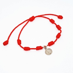 Pulsera Tibetana de protección - Pulsera hilada 7 Nudos y dije San Benito - comprar en línea