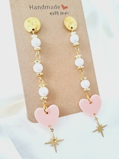 Aros Corazón en Rosa - comprar en línea
