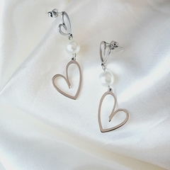 Aros Corazón - Acero Inoxidable Plateado - comprar en línea